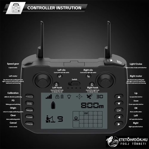 CSOMAG AJÁNLAT - FLYTEC V080 GPS ETETŐHAJÓ AKKUMULÁTORRAL 