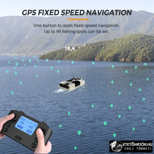 CSOMAG AJÁNLAT - D20 GPS CARBON HORGÁSZ ETETŐHAJÓ AKKUMULÁTORRAL 