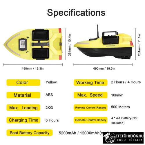 FLYTEC V020 FLUO GPS HORGÁSZ ETETŐHAJÓ AJÁNDÉK AKKUMULÁTORRAL