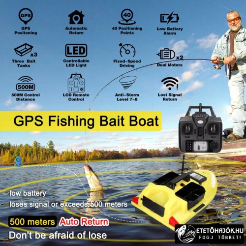 FLYTEC V020 FLUO GPS HORGÁSZ ETETŐHAJÓ AJÁNDÉK AKKUMULÁTORRAL