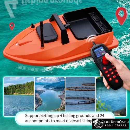 FLYTEC V805 GPS KOMPAKT ORANGE HORGÁSZ ETETŐHAJÓ AKKUMULÁTORRAL