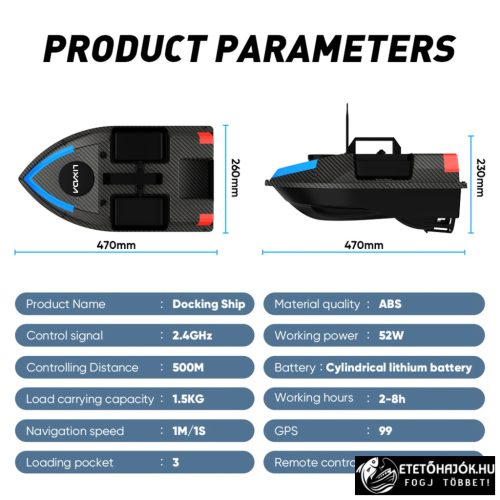 D20 GPS CARBON HORGÁSZ ETETŐHAJÓ